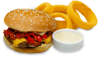 Spicy Burger+Anéis de Cebola